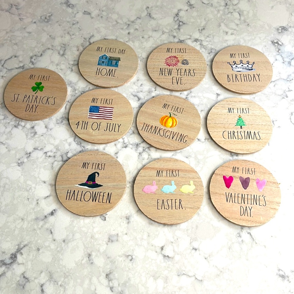 Rae Dunn 10- Piece Milestone Discs (home version)
